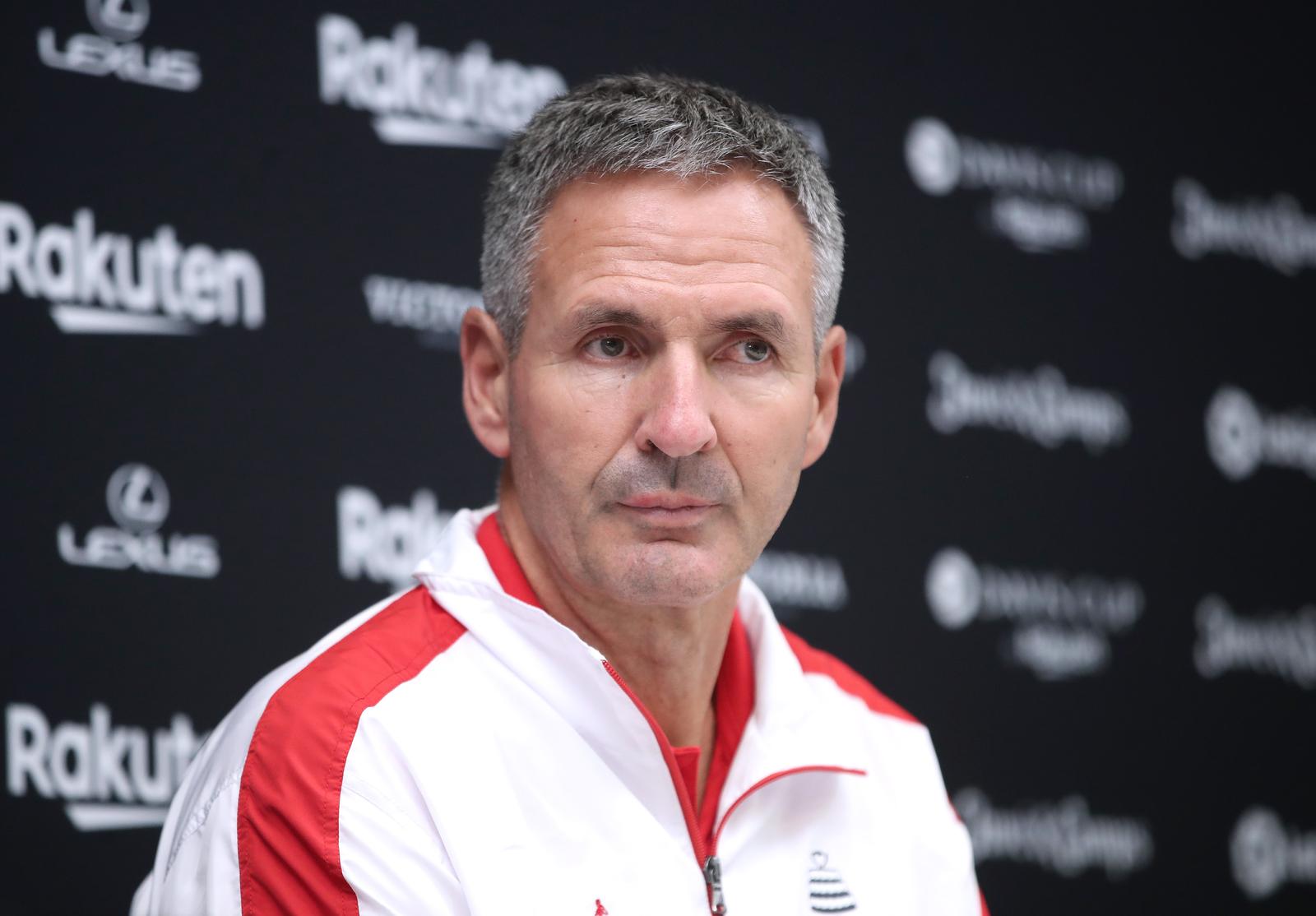 23.11.2022., Malaga, Spanjolska, Davis Cup by Rakuten, cetvrtfinale, Hrvatska - Spanjolska. Konferencija za medije nakon utakmice. Vedran Martic, Marin Cilic. Photo: Sanjin Strukic/PIXSELL