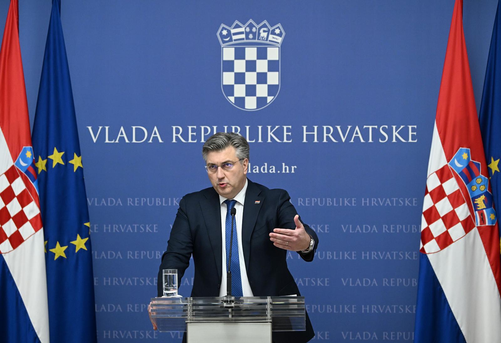 31.01.2022., Zagreb - Izjava premijera Andreja Plenkovica nakon sastanka vladajuce koalicije.  Photo: Marko Lukunic/PIXSELL