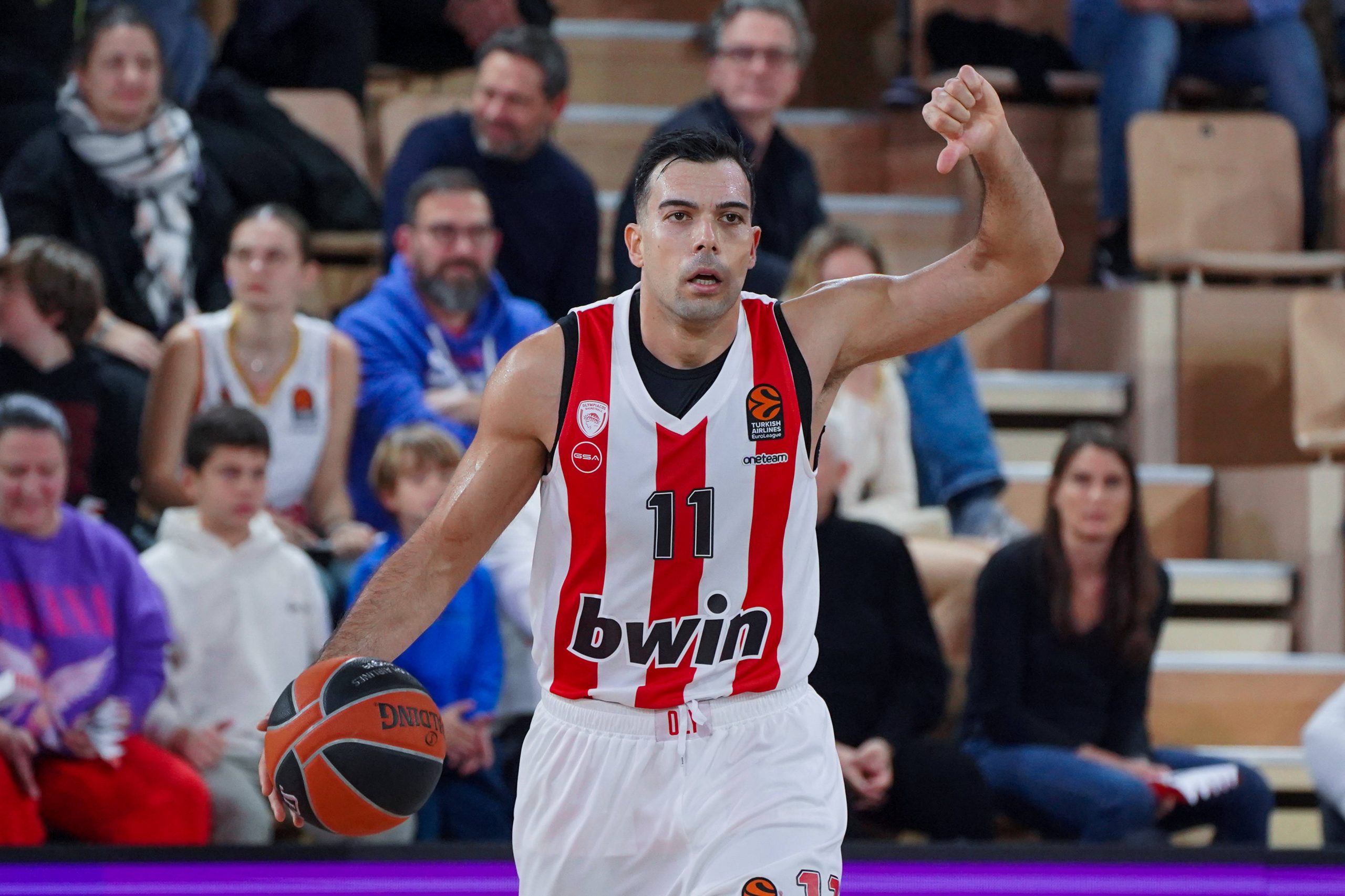Kostas Sloukas Olympiakos BASKETBALL : AS Monaco vs Olympiakos - Euroleague - Monaco - 10/01/2023 NorbertScanella/Panoramic PUBLICATIONxNOTxINxFRAxITAxBEL