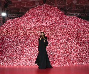 A model wears a creation as part of the Diesel women's Fall-Winter 2023-24 collection presented in Milan, Italy, Wednesday, Feb. 22, 2023. (AP Photo/Luca Bruno)
