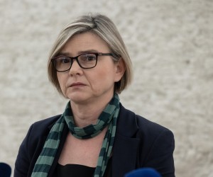 Zagreb, 16.01.2023. - Izjava za medije Sandre Benčić i Urše Raukar Gamulin o imenovnju ministara.
Na fotografiji Sandra Benčić.
foto HINA/ Edvard ŠUŠAK/ es