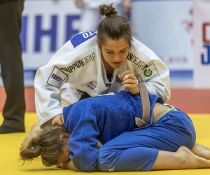 Zagreb, 21.1.2023 -  Prvenstvo Hrvatske u judu za seniore i seniorke u SD "Sutinska vrela". Na slici Katarina Krišto i Nina Simić.
Foto Hina/ Dario GRZELJ/ dag