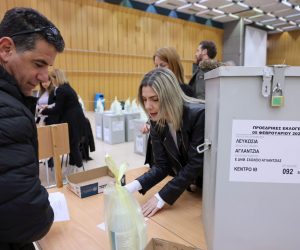 epa10445192 Polling station officials take a delivery of ballot boxes for the upcoming Cypriot presidential elections in Nicosia, Cyprus, 03 February 2023. Cyprus is to hold presidential elections on 05 February, followed by runoff elections on 12 February between the two biggest vote winners if the first round does not produce a winner with an outright majority of over 50 percent.  EPA/KATIA CHRISTODOULOU