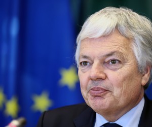 epa10451056 European Commissioner for Justice Didier Reynders speaks during a Committee on Civil Liberties, Justice and Home Affairs on the enforcement of EU law in the Area of Freedom, Security and Justice at the European Parliament in Brussels, Belgium, 06 February 2023.  EPA/STEPHANIE LECOCQ