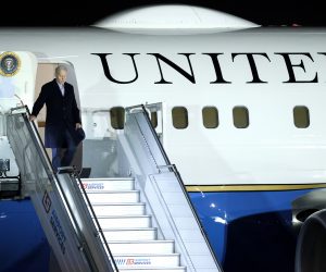 epaselect epa10480834 US President Joe Biden disembarks from Air Force One as he arrives at Chopin Airport in Warsaw, Poland, 20 February 2023.The US president paid a surprise visit to the Ukrainian capital Kyiv (Kiev) on 20 February, ahead of his scheduled visit to Poland and just days before the first anniversary of Russia's invasion of Ukraine.  EPA/RAFAL GUZ POLAND OUT