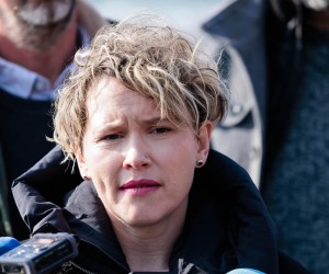 01.02.2023., Split - Saborska zastupnica Kluba zeleno lijevog bloka Ivana Kekin odrzala konferenciju za medije s kolegma iz stranke Mozemo! Split, Nova ljevica i Srd je grad! povodom odrzavanja tribine 'Nije dobro za pomorsko dobro'.
Ivana Kekin.
  Photo: Miroslav Lelas/PIXSELL