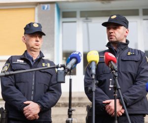 02.02.2023., Rijeka - Konferencija za medije ispred Druge policijske postaje vezana za dogadaje na Platku.  
 Photo: Nel Pavletic/PIXSELL