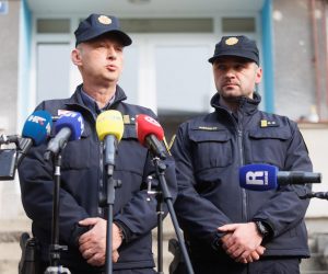 02.02.2023., Rijeka - Konferencija za medije ispred Druge policijske postaje vezana za dogadaje na Platku.  
 Photo: Nel Pavletic/PIXSELL