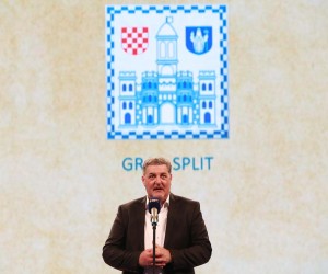 02.04.2017., Split - Dvorana Gripe, svecano otvaranje Europskog prvenstva u dizanju utega. Ivo Baldasar, gradonacelnik Splita."nPhoto: Miranda Cikotic/PIXSELL