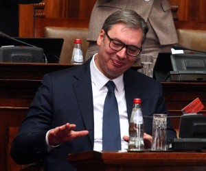 03, February, 2023, Belgrade - The plenary session on Kosovo and Metohija continued in the House of the National Assembly, attended by the President of Serbia, Aleksandar Vucic. Aleksandar Vucic. Photo: A.K./ATAImages

03, februar, 2023, Beograd - U Domu narodne skupstine je nastavljena plenarna sednica o Kosovu i Metohiji kojoj prisustvuje i predsednik Srbije Aleksandar Vucic.  Photo: M.M./ATAImages/PIXSELL