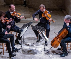 02.08.2019., Atrij Knezevog dvora, Dubrovnik., - U sklopu 70. Dubrovackih ljetnih igara nastupili su Zagrebacki kvartet i Ana Vidovic na gitari.rPhoto: Grgo Jelavic/PIXSELL
