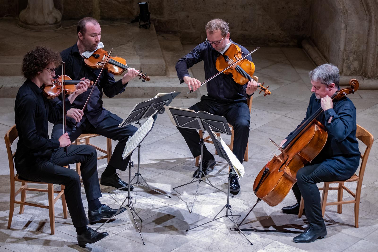 02.08.2019., Atrij Knezevog dvora, Dubrovnik., - U sklopu 70. Dubrovackih ljetnih igara nastupili su Zagrebacki kvartet i Ana Vidovic na gitari.rPhoto: Grgo Jelavic/PIXSELL