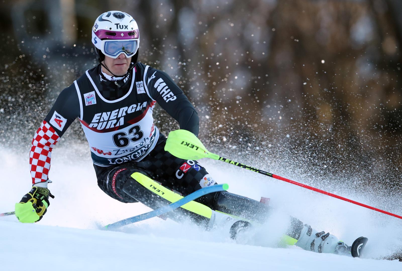05.01.2020., Zagreb, Sljeme - Prva voznja muskog slaloma Audi FIS Svjetskog skijaskog kupa Snow Queen Trophy. NIKIC Leon Photo: Goran Stanzl/PIXSELL