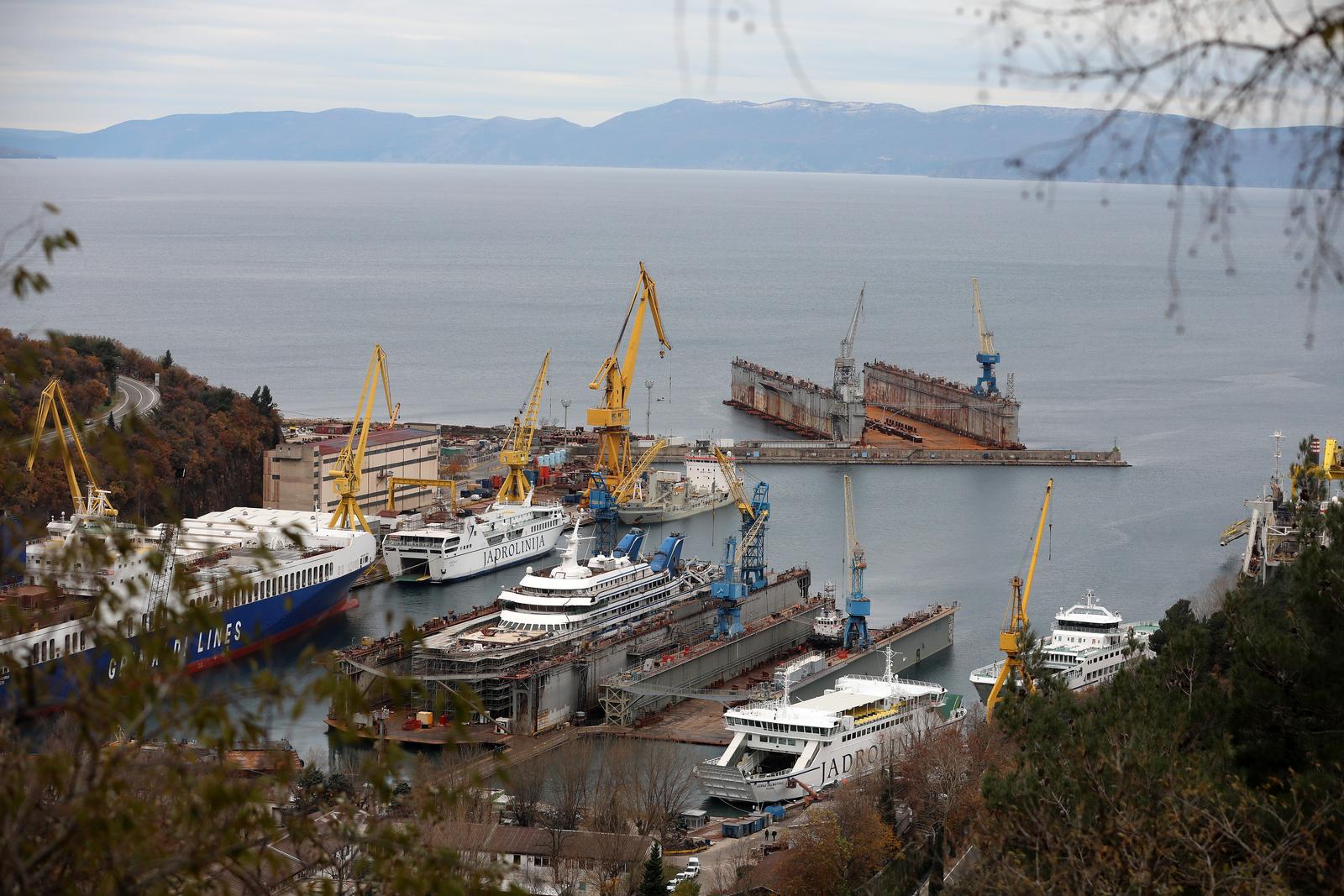 13.12.2022., Rijeka - Mnogobrojni putnicki brodovi preko zime na remontu u brodogradilistu Viktor Lenac. Photo: Goran Kovacic/PIXSELL