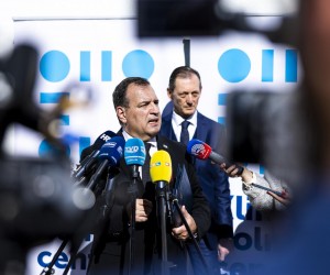 15.02.2023., Split - Obiljezavanje Dana Klinickog bolnickog centra Split zapocelo je obilaskom cetiriju uredaja kupljenih iz Nacionalnog plana otpornosti i oporavka, nakon cega je odrzana konferencija za medije na kojoj su za izjave bili dostupni ministar zdravstva Vili Beros i ravnatelj KBC-a Split Julije Meštrovic. Photo: Milan Sabic/PIXSELL