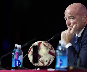 16.12.2022., Qatar National Convention Centre, QNCC, Doha, Katar - Zavrsna konferencija za medije na SP u Kataru. Predsjednik FIFA-e, Gianni Infantino i Bryan Swanson. 
 Photo: Goran Stanzl/PIXSELL