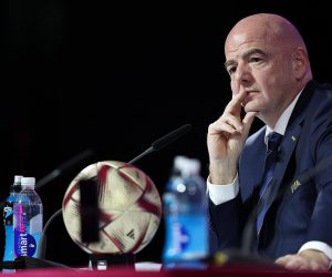 16.12.2022., Qatar National Convention Centre, QNCC, Doha, Katar - Zavrsna konferencija za medije na SP u Kataru. Predsjednik FIFA-e, Gianni Infantino i Bryan Swanson. 
 Photo: Goran Stanzl/PIXSELL