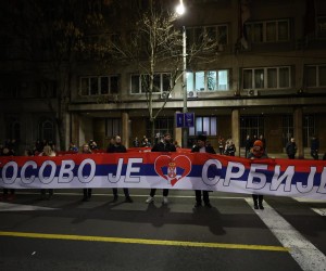 16, December, 2022, Belgrade - The National Assembly for the Defense of Kosovo and Metohija was held in front of the Presidency of Serbia. Photo: Milan Maricic/ATAImages

16, decembar, 2022, Beograd - Ispred Predsednistva Srbije je odrzan Narodni skup za odbranu Kosova i Metohije. Photo: Milan Maricic/ATAImages/PIXSELL