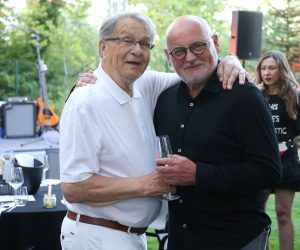 20.07.2022., Zagreb - U vrtu Croatia Recordsa u odrzan je garden party, koncert i predstavljanje knjige Zeljka Bebeka. Miroslav Ciro Blazevic, Zlatko Matesa Photo: Matija Habljak/PIXSELL