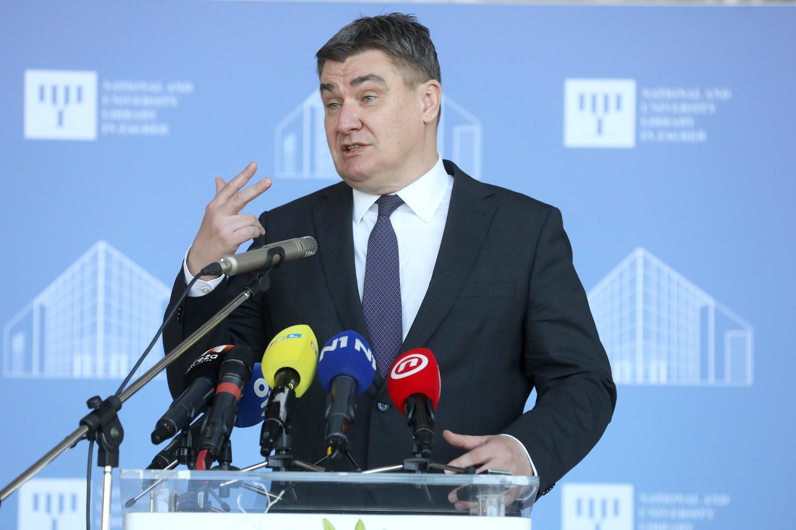 22.02.2023., Zagreb - Svecano obiljezavanje Dana Nacionalne i sveucilisne knjiznice i 416. obljetnica njezina postojanja. Predsjednik RH Zoran Milanovic Photo: Robert Anic/PIXSELL