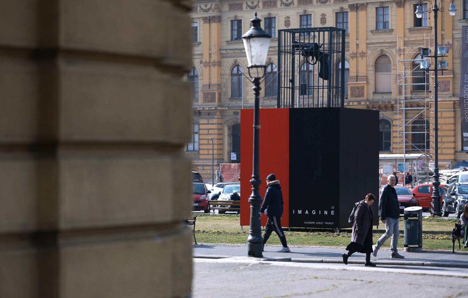 22.02.2023., Zagreb - HNK. Predstavljanje instalacije Imagine, hrvatskog konceptualnog umjetnika Vladimira Dodiga Trokuta. Photo: Sanjin Strukic/PIXSELL