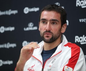 23.11.2022., Malaga, Spanjolska, Davis Cup by Rakuten, cetvrtfinale, Hrvatska - Spanjolska. Konferencija za medije nakon utakmice. Vedran Martic, Marin Cilic. Photo: Sanjin Strukic/PIXSELL