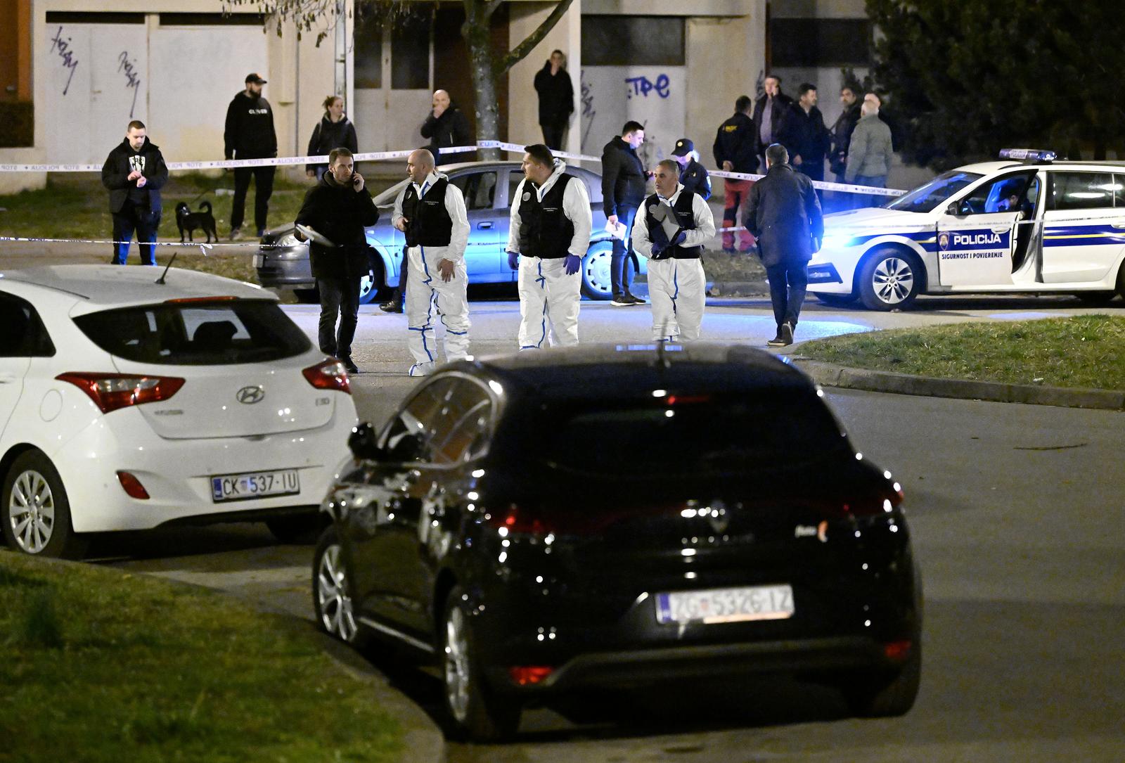 24.02.2023. Zagreb - U  Ulici Dobrise Cesarica u Zagrebu doslo je do pucnjave. Jedan covjek je ozlijedjen te je prevezen kolima hitne pomoci. Policijski ocevid je u tijeku. Photo: Marko Lukunic/PIXSELL