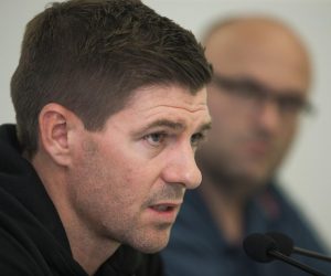 25.07.2018., Stadion Gradski vrt, Osijek - Konferencija za medije trenera Rangersa Stevena Gerrarda uoci utakmice 2. pretkola Europske nogometne lige s Osijekom.  "nPhoto: Davor Javorovic/PIXSELL