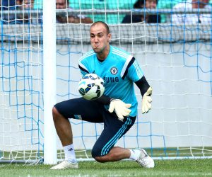 27.07.2014., Ljubljana, Slovenija - Na stadionu Stozice odigrana je prijateljska utakmica NK Olimpija Ljubljana - FC Chelsea. Matej Delac na zagrijavanju prije utakmice. Photo: Marko Lukunic/PIXSELL