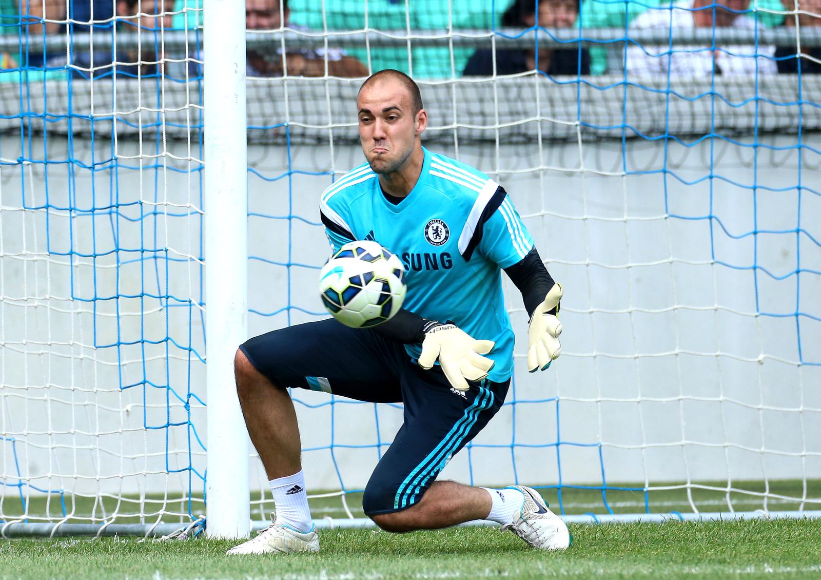 27.07.2014., Ljubljana, Slovenija - Na stadionu Stozice odigrana je prijateljska utakmica NK Olimpija Ljubljana - FC Chelsea. Matej Delac na zagrijavanju prije utakmice. Photo: Marko Lukunic/PIXSELL