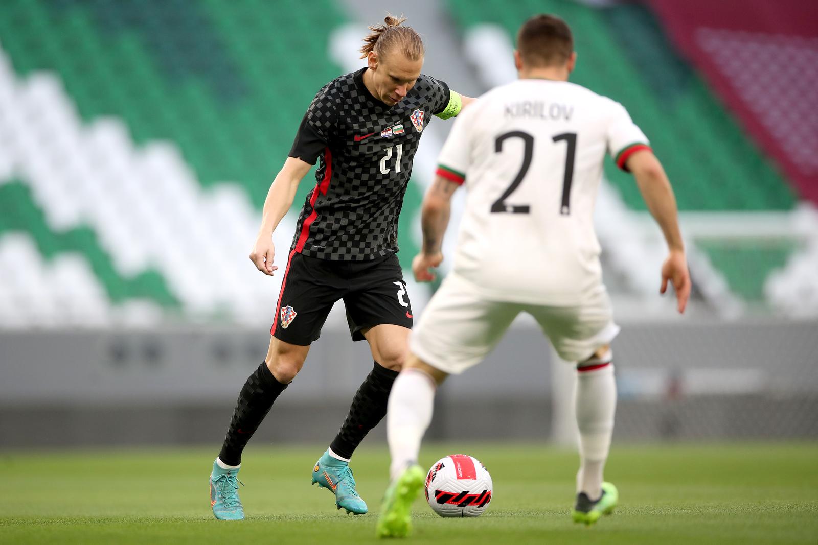 29.03.2022., Katar, Doha - Prijateljski turnir na kojem nastupaju Katar, Bugarska, Slovenija i Hrvatska priprema je za nadolazece Svjetsko prvenstvo. Prijateljska nogometna utakmica na stadionu Education City, Hrvatska - Bugarska. Domagoj Vida Photo: Igor Kralj/PIXSELL