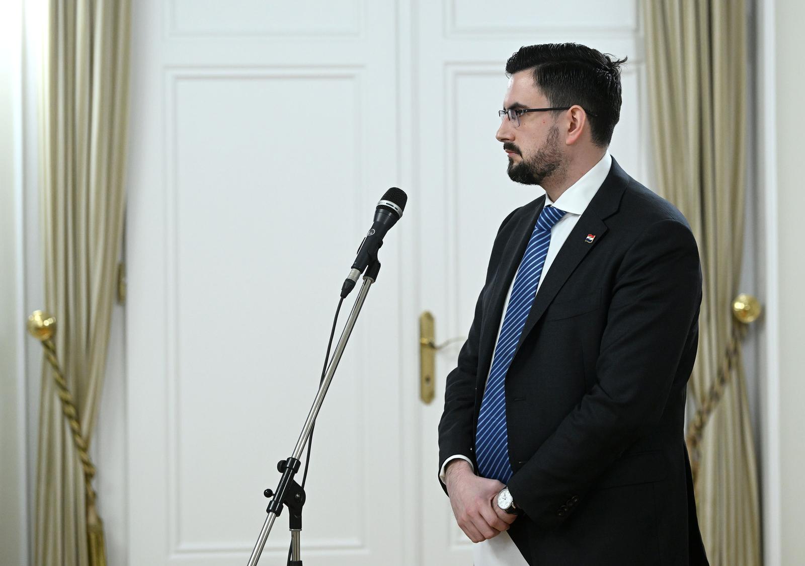31.01.2022., Zagreb - Izjava premijera Andreja Plenkovica nakon sastanka vladajuce koalicije. Glasnogovornik Vlade Marko Milic Photo: Marko Lukunic/PIXSELL