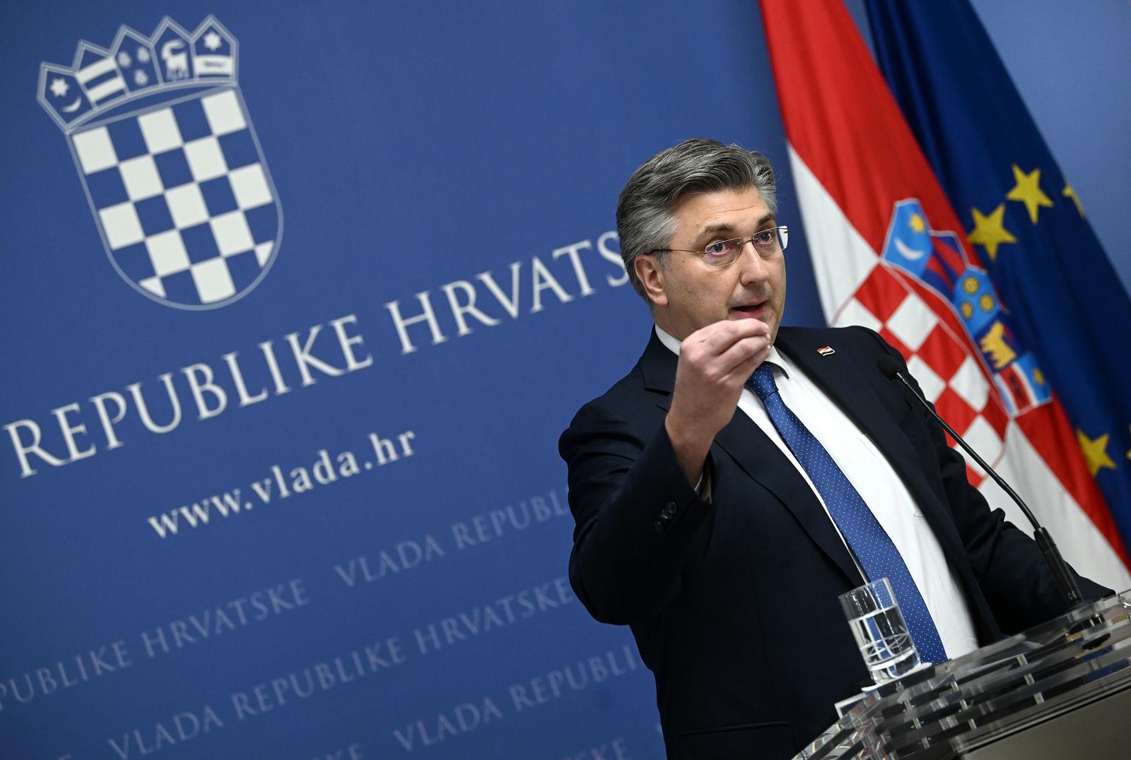 31.01.2022., Zagreb - Izjava premijera Andreja Plenkovica nakon sastanka vladajuce koalicije.  Photo: Marko Lukunic/PIXSELL