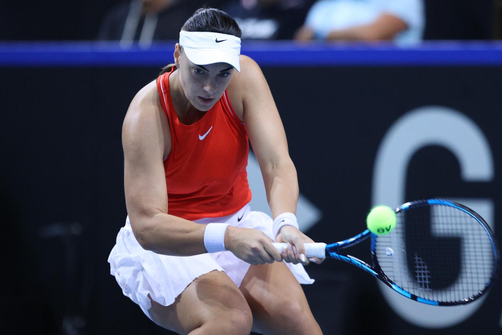12.11.2022., dvorana Zamet, Rijeka - Billie Jean King Cup, doigravanje za plasman u najvisi rang, Hrvatska - Njemacka. Teniski mec izmedju Ane Konjuh i Jule Niemeier. Ana Konjuh Photo: Nel Pavletic/PIXSELL