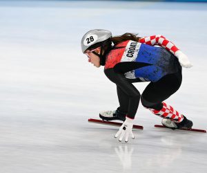 16.02.2022.,  Peking, Kina - Prva hrvatska olimpijka u brzom klizanju na kratkoj stazi Valentina Ascic ostala je bez plasmana u polufinale na 1500 m na Zimskim olimpijskim igrama. Valentina je osvojila peto mjesto u svojoj cetvrtfinalnoj skupini s vremenom 2 minute i 21.456 sekundi, sto je novi hrvatski rekord na toj dionici. Photo: Jaki Franja/PIXSELL