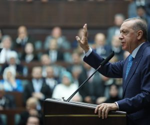 epa10412880 A handout photo made available by the Turkish President Press Office shows Turkish President Recep Tayyip Erdogan addresses members of ruling Justice and Development Party (AKP) at their group meeting at the parliament in Ankara, Turkey, 18 January 2023. President Erdogan announced that the presidential election could be held on 14 May 2023, a month earlier than scheduled.  EPA/TURKISH PRESIDENT PRESS OFFICE / HANDOUT  HANDOUT EDITORIAL USE ONLY/NO SALES