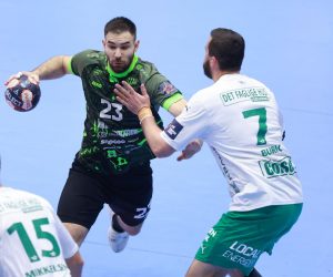 07.02.2023., Sportska dvorana OS kralja Tomislava, Nasice - EHF Europska liga, skupina C, 7. kolo, RK Nexe - Skjern Handbold. Tomislav Severec, Senjamin Buric Photo: Davor Javorovic/PIXSELL