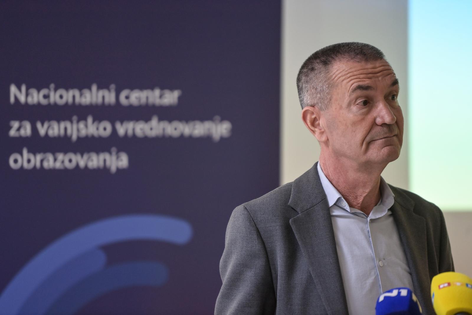 20.01.2023., Zagreb - Ravnatelj Nacionalnog centra za vanjsko vrednovanje obrazovanja Vinko Filipovic predstavio je rezultate nacionalnih ispita provedenih u listopadu 2022. godine u petom razredu na uzorku od 81 osnovne skole. Photo: Igor Soban/PIXSELL