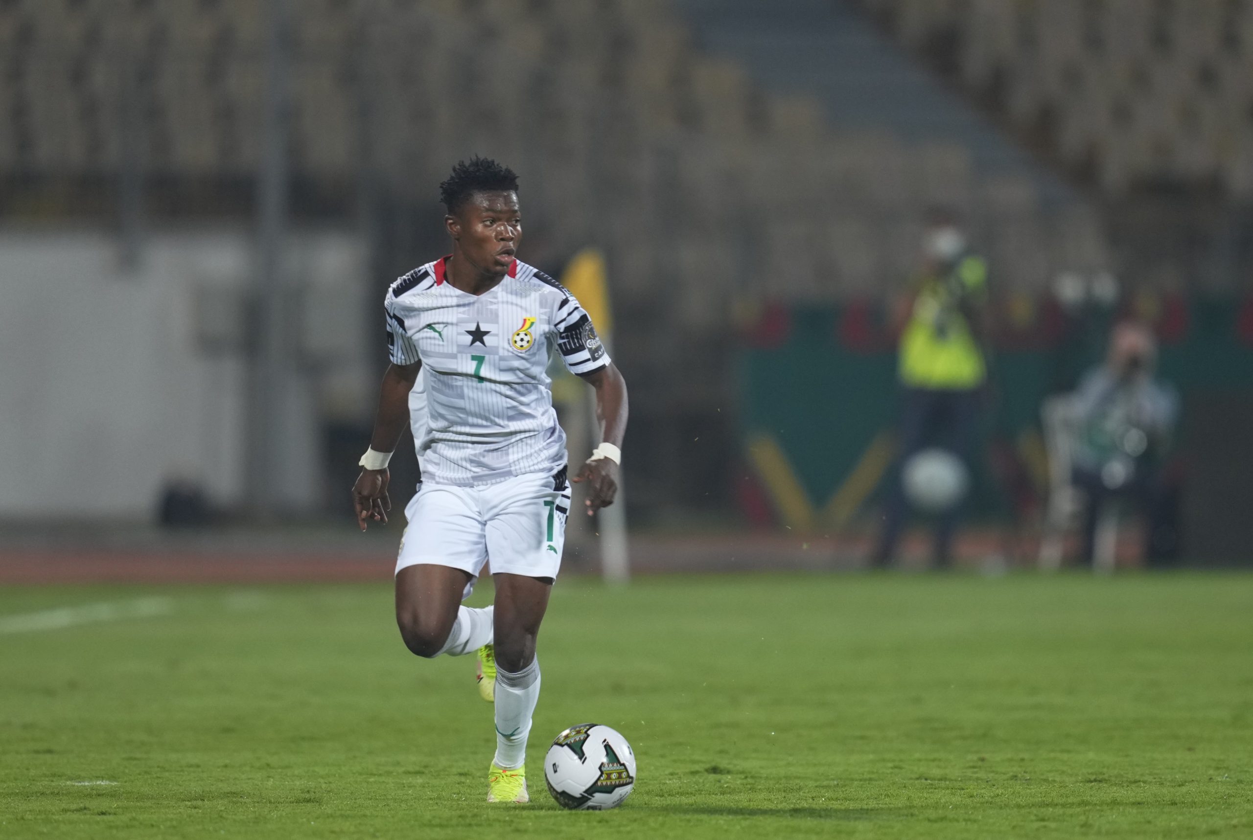 Yaound©, Cameroon, January, 10, 2022: Abdul Fatawu Issahaku of Ghana during Ghana vs Morocco- Africa Cup of Nations at Ahmadou Ahidjo Stadium. Kim Price/CSM.(Credit Image: © Ulrik Pedersen/CSM via ZUMA Wire) (Cal Sport Media via AP Images)