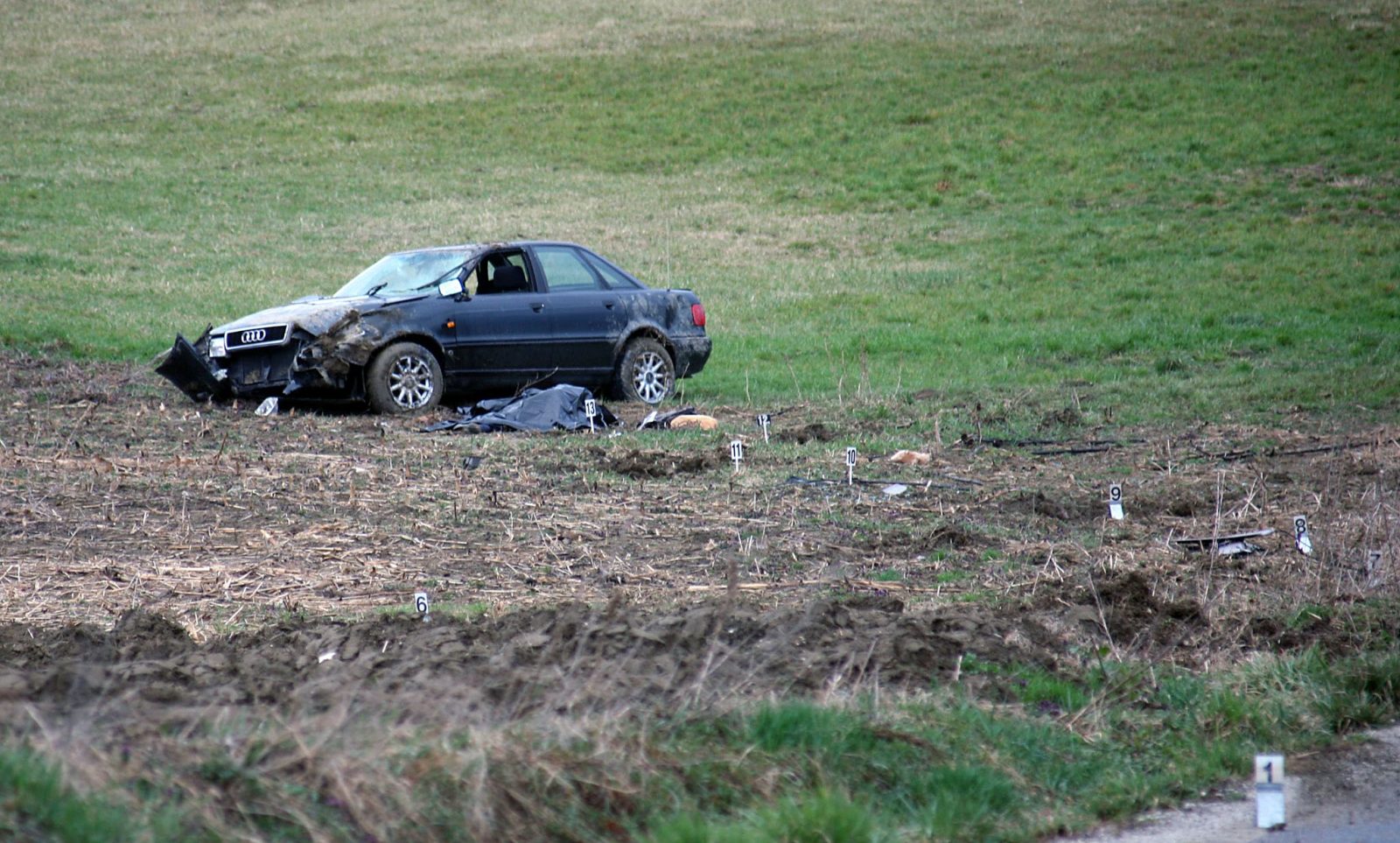 Pregrada, 11.3.2008 - U slijetanju osobnog automobila na cesti u Buinu kod Pregrade u utorak oko 16,10 sati poginula je Vesna Puklin (34) iz Gornje Plemenæine. Nesretna je ena bila suputnica u audiju koji je najvjerojatnije zbog prevelike brzine sletio s mokre i skliske ceste i zavrio na oblinjoj livadi. Prema informaciji iz PU krapinsko- zagroske, vie podataka o nesreæi saznat æe se nakon oèevida.
foto FaH