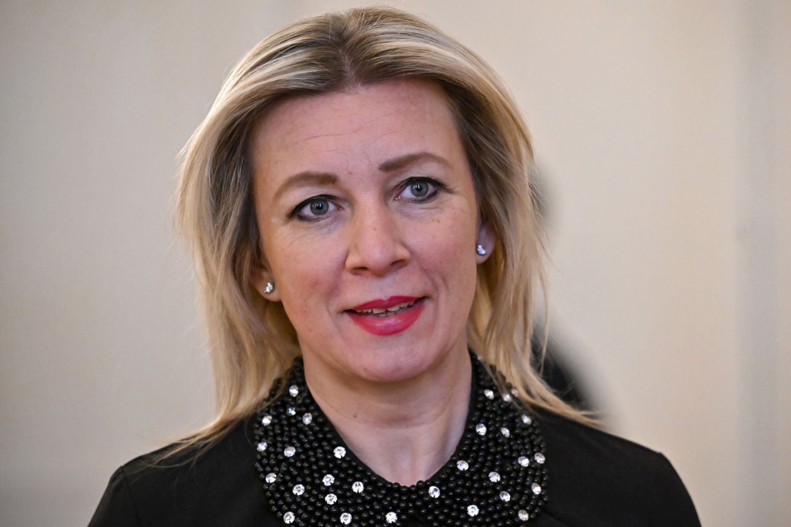 epa10483035 Russian Foreign Ministry spokeswoman Maria Zakharova is pictured before a meeting of Foreign Minister Sergei Lavrov and China's Director of the Office of the Central Foreign Affairs Commission Wang Yi in Moscow, Russia, 22 February 2023. Wang Yi arrived in Moscow on 21 February, and engaged in negotiations with the Secretary of the Security Council of the Russian Federation Nikolai Patrushev. At this meeting, Wang Yi stressed that Chinese-Russian relations are 'strong as a rock' and 'will stand the test in the changing international situation.' According to Wang Yi, Beijing is ready, together with Moscow, to resolutely defend national interests and promote mutually beneficial cooperation in all areas.  EPA/ALEXANDER NEMENOV / POOL