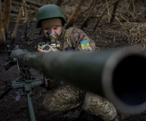 epa10492577 Ukrainian servicemen of the 68th Separate Jager Infantry Brigade "Oleksa Dovbush" prepare an SPG anti-tank rocket launcher, at an undisclosed location in the Donetsk region, eastern Ukraine, 26 February 2023. Russian troops entered Ukraine on 24 February 2022 starting a conflict that has provoked destruction and a humanitarian crisis.  EPA/OLEG PETRASYUK