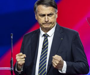 epa10503479 Former President of Brazil Jair Bolsonaro speaks at the Conservative Political Action Conference (CPAC), billed as the largest conservative gathering in the world, at the Gaylord National Resort & Convention Center in National Harbor, Maryland, USA, 04 March 2023. Though this year’s speakers include former US President Donald Trump and former Brazilian President Jair Bolsonaro, many other conservatives are skipping the conference after a male campaign aid accused CPAC Chair Matt Schlapp of sexual assault.  EPA/JIM LO SCALZO