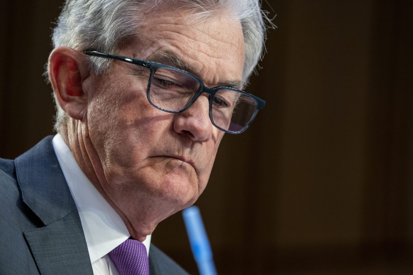 epa10507786 Chairman of the Board of Governors of the Federal Reserve System Jerome Powell testifies during the Senate Banking, Housing, and Urban Affairs Committee hearing on the Semiannual Monetary Policy Report to the Congress on Capitol Hill in Washington, DC, USA, 07 March 2023. Large bank lobbyists have been working Capitol Hill to combat a possible hike in their capital requirements by the Federal Reserve later this year.  EPA/SHAWN THEW