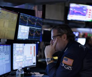 epa10508338 A trader works on the floor of the New York Stock Exchange at the Closing Bell in New York, New York, USA, 07 March 2023. The Dow Jones industrial average lost 574 points on 07 March following comments by the US Federal Reserve Chairman during testimony to the US Congress that the central bank will likely raise interest rates more that initially anticipated in an effort to lower inflation.  EPA/JUSTIN LANE