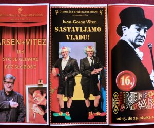 Zagreb, 14.03.2023. - Konferencija za medije u povodu 16. Gumbekovih dana te dvije praizvedbe GD Histrion, predstave "Sastavljamo vladu!" Ivana-Gorana Viteza i "Arsen+Vitez iliti to je glumac bez slobode" u izvedbi Zlatka Viteza. foto HINA/ Lana SLIVAR DOMINIÆ/ lsd