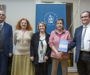 Zagreb, 15.03.2023.-  Predstavljanje knjige "Social and Individual Spatial Mobility in Late Medieval and Renaissance Croatia in European Context" objavljene u izdanju Hrvatske akademije znanosti i umjetnosti. Na fotografiji Željko Tomičić, Sabina-Florence Fabijanec, Zrinka Novak, Lovorka Čoralić, Damir Karbić.  foto HINA/ Daniel KASAP/ dk