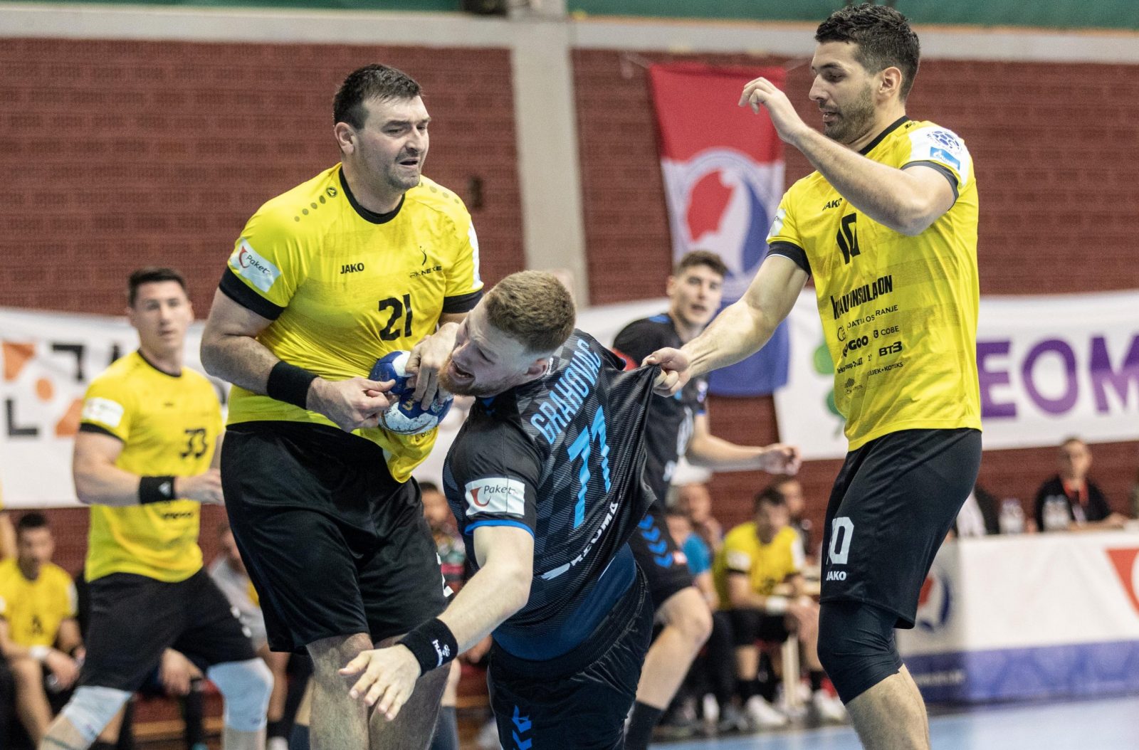 Zagreb, 18.3.2023 - Utakmica 5. kola Lige za prvaka rukometaša PPD Zagreb - Nexe. Na slici Nikola Grahovac.
Foto Hina/ Dario GRZELJ/ dag