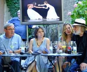 01.07.2022., Zagreb - Konferencija za medije povodom predstavljanja 22. sezone kazalista Ulysses. Rade Serbedzija, Lenka Udovicki, Dusko Ljustina, Branka Katic.   Photo: Marko Lukunic/PIXSELL