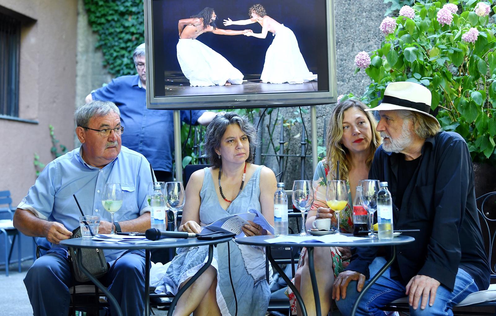 01.07.2022., Zagreb - Konferencija za medije povodom predstavljanja 22. sezone kazalista Ulysses. Rade Serbedzija, Lenka Udovicki, Dusko Ljustina, Branka Katic.   Photo: Marko Lukunic/PIXSELL